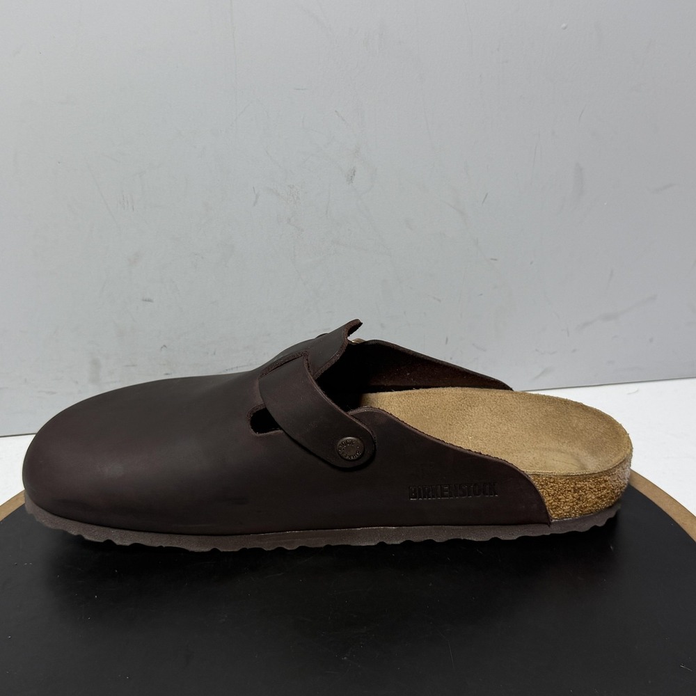 Birkenstock Boston Sandals Shoes Mens Size 11 Brown Leather Clogs Made Germany - Picture 6 of 12